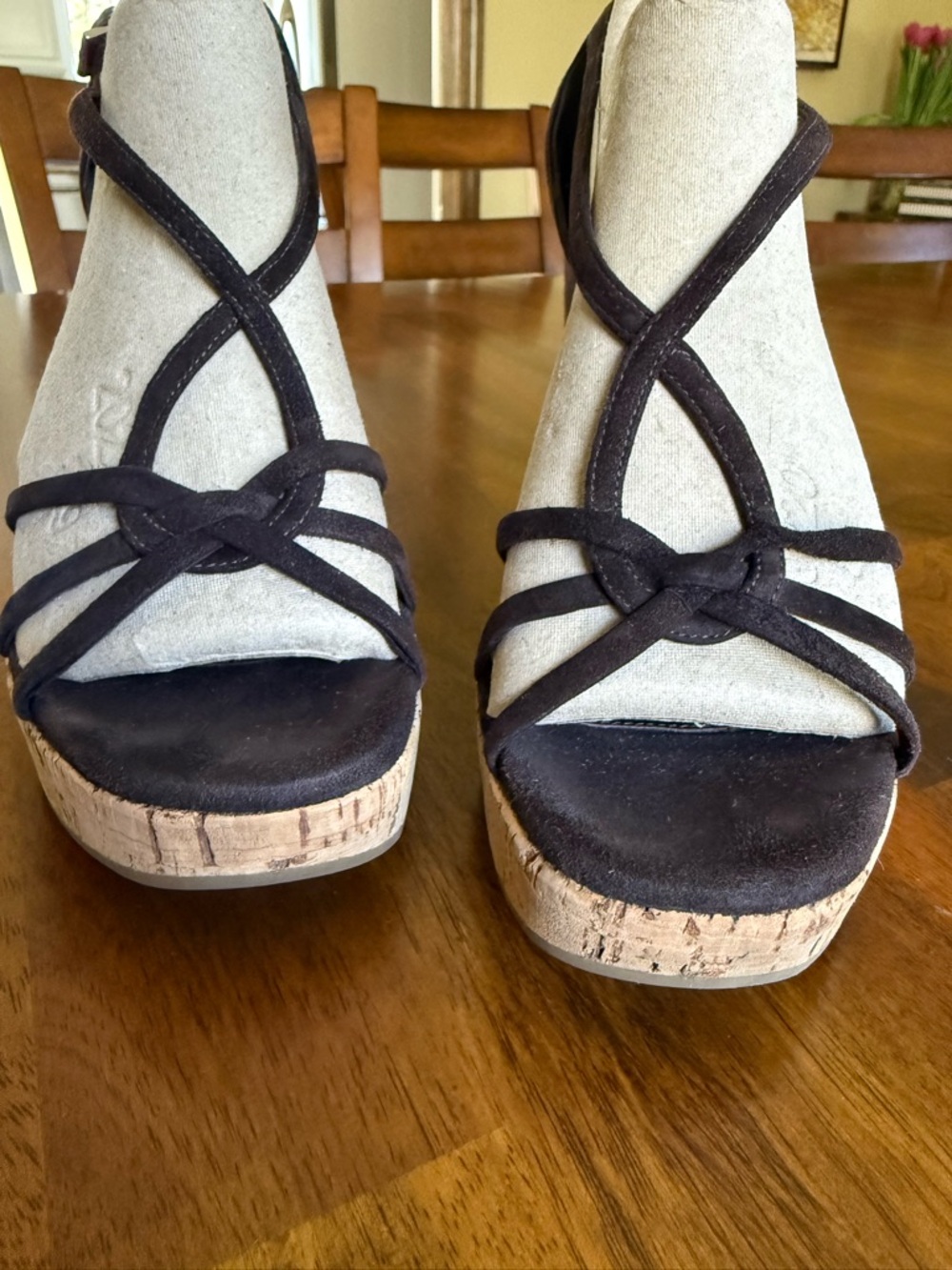 Prada Sandal Dark Brown Suede Wedge with Ankle Buckle - Picture 8 of 9